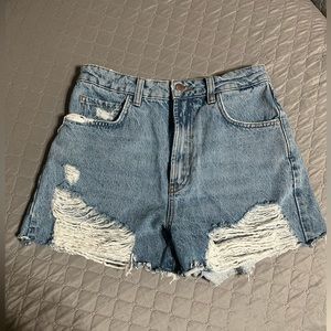 Zara high waisted distressed shorts
